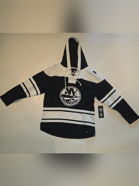 47 Other - 47 Brand New York Islanders Lace-Up Hoodie - Black & White